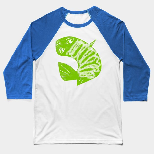 Green fish Baseball T-Shirt by Love you guys